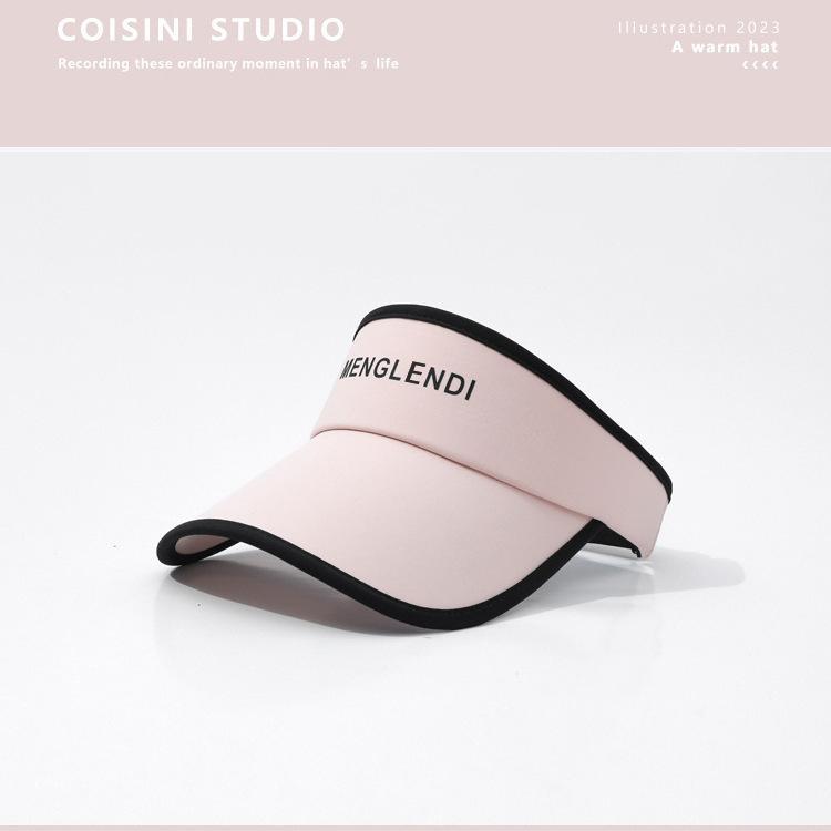 Summer New Letter Empty Top Baseball Cap Sunscreen Cap Women's, Fashionable Versatile Extended Brim Empty Top Sun Hat