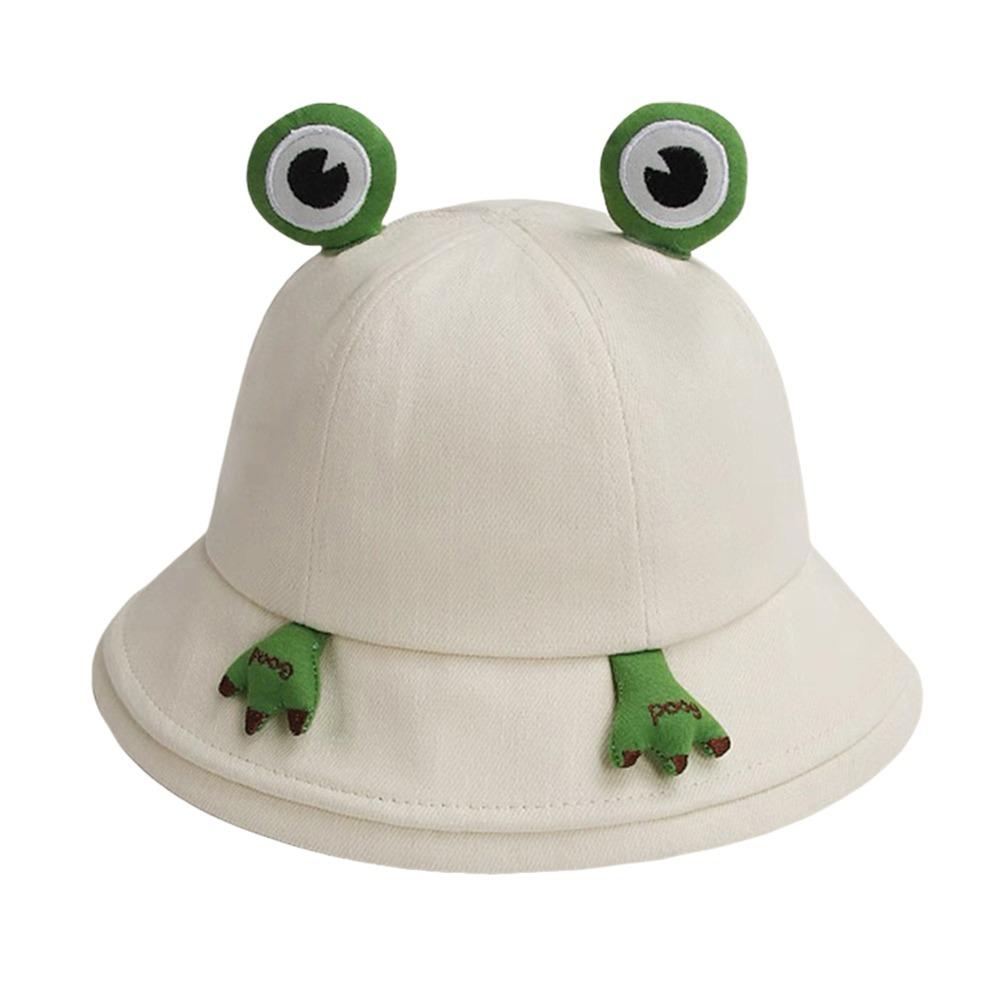 New Cute Frog-Shaped Cartoon Frog Bucket Hat Big Eyes Pattern Foldable Panama Fishing Cap Funny Cotton Basin Hats Summer