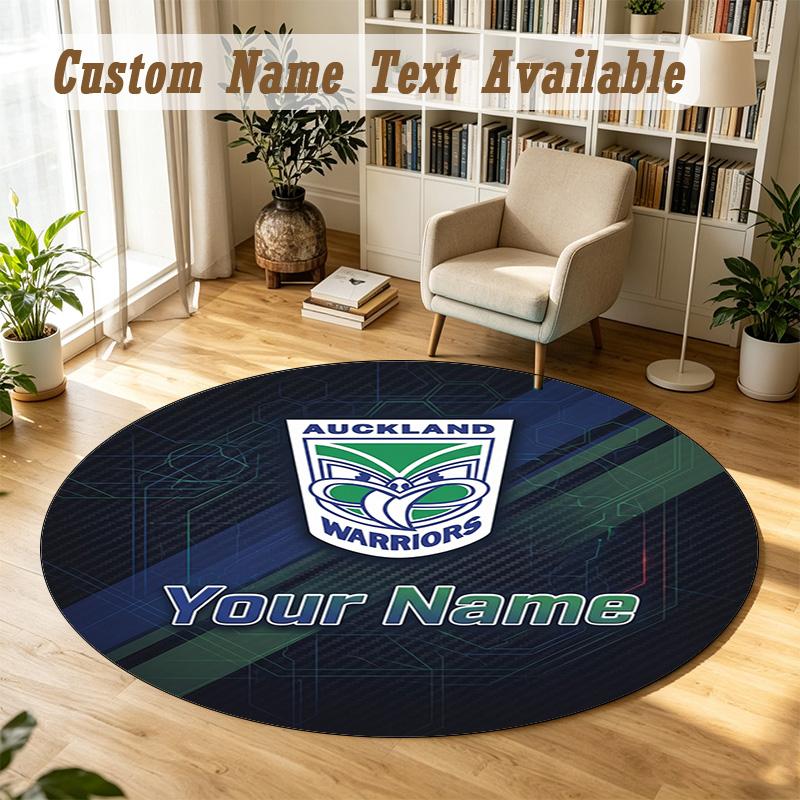 Round Rug Custom NameWigan Warriors Pattern Non Slip Carpet Home Floor Decor