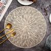 Round Firework Shape PVC Placemat Hollow Table Mats Coaster Pads Heat-Resistant Wipeable Waterproof Anti-Slip Pad Home Decor