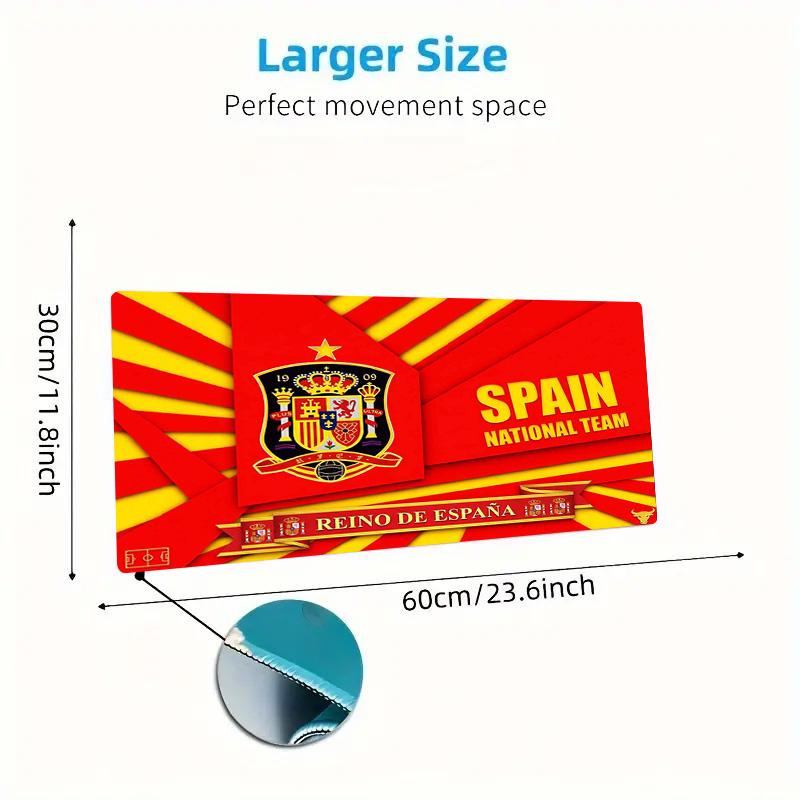 Spain Football Team Color Mouse Pad Large Gaming Table Cushion Non-slip Laptop Tablet Big Mousepad XXL Mat Mini PC Playmat With Lock edge