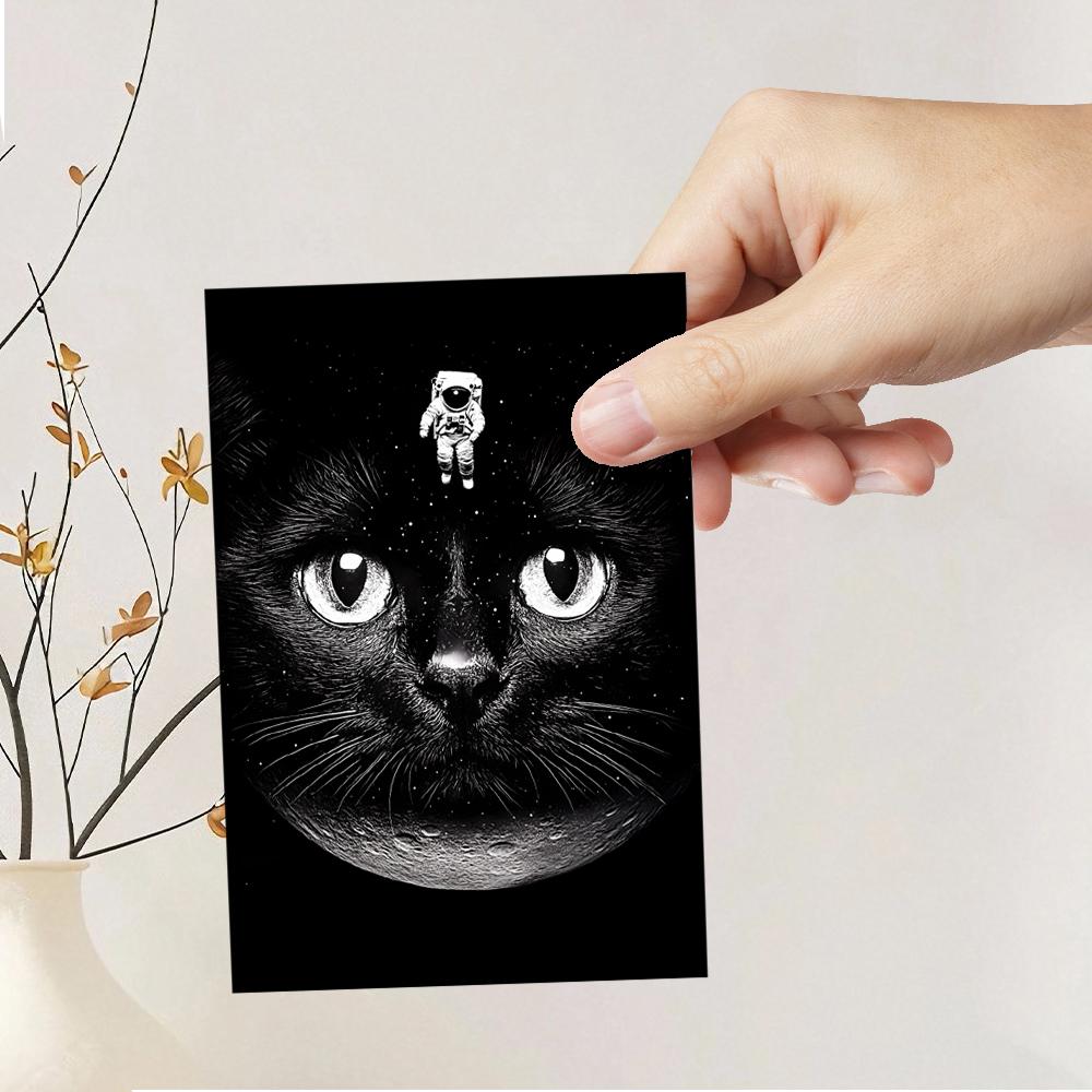 32pcs, Space Cat Postcards, Greeting Cards, DIY Postcards, Decorations, Suitable for Collection and Gifting