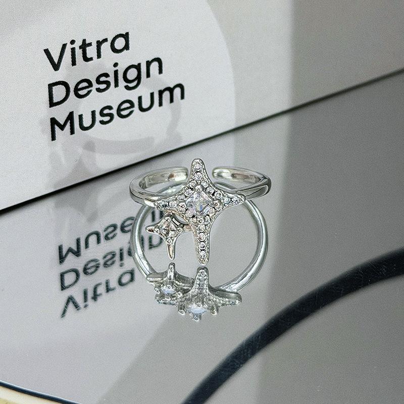 Niche Starlight Full Of Diamonds, Zir*****Pen Ring, Super Fairy Tide Cool Light Luxury, Niche High-End Feeling Stacked Ring Woman