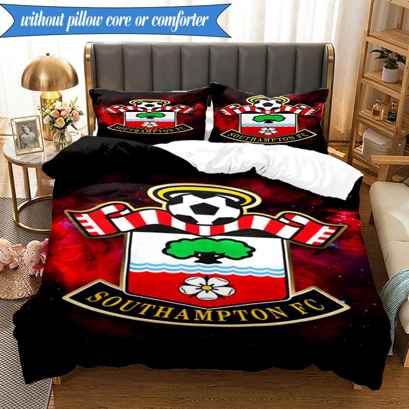 3-teiliges weiches Bettwäscheset mit FC-Wappen-Design, inklusive 1 Bettbezug und 2 Kissenbezügen. Perfekt für Schlafzimmer, Wohnheim, Fan-Geschenk