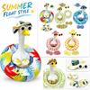Inflatable Goose Pool Float with Five-Piece Bikini Set Includes Hat Sunglasses Top Skirt and Swim Ring for Summer Water Activities