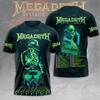 Megadeth Rust 3D All Over Print T-Shirt Herren Damen Mode T-Shirt Sport T-Shirt Sommer Kurzarm Oberteile T-Shirt Kleidung Heavy Metal