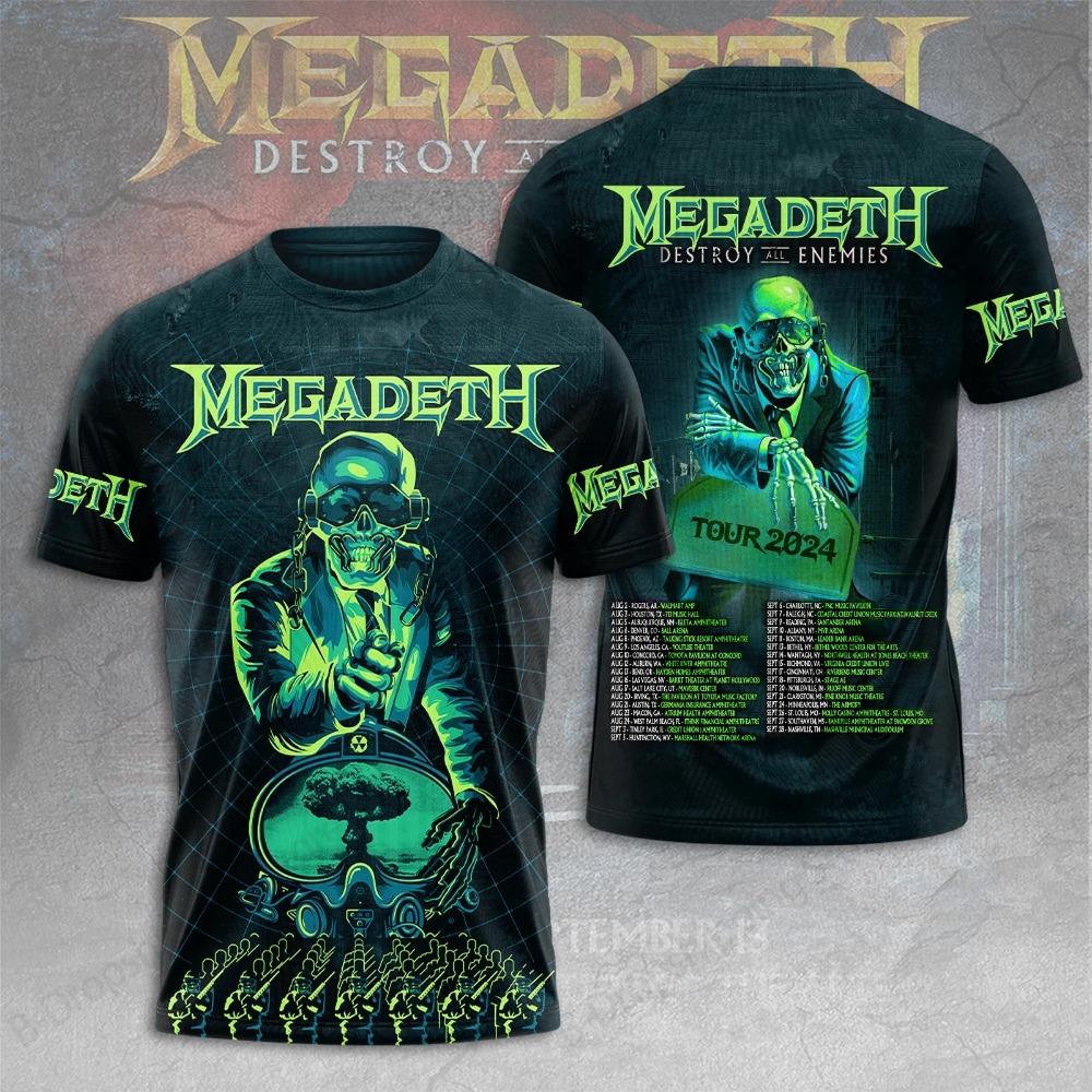 Футболка Megadeth Rust с 3D-принтом по всей поверхности Мужская Женская Модная Футболка Спортивная Футболка Летние Топы с коротким рукавом Футболка Одежда Хэви-метал S