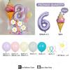 5pc/set Flower Balloons Tower 32inch Purple Number Balloon for Kids Adults Happy Birthday Party Decoration DIY Party Supply
