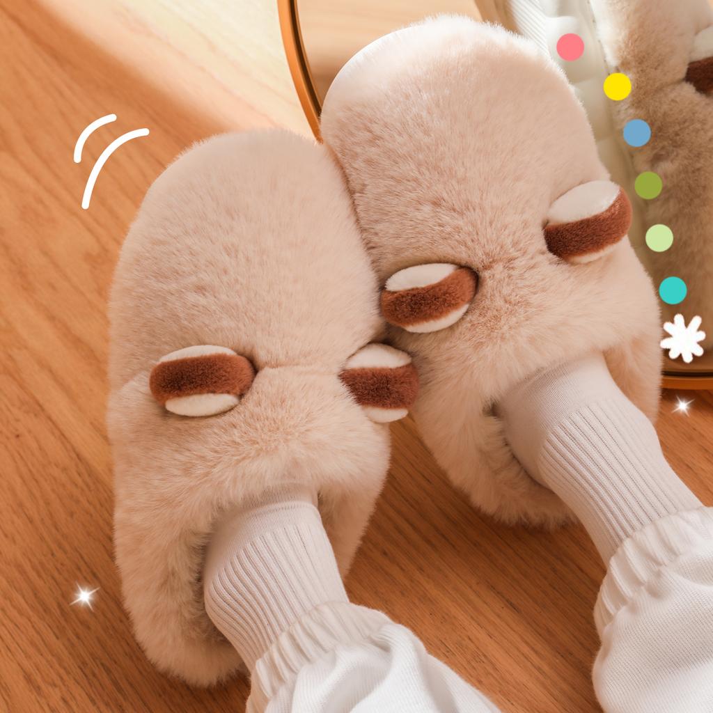 Cotton Slippers Women's Winter New Confinement Indoor Home Couple Warm Thick Bottom Outer Wear Plush Cotton Slippers