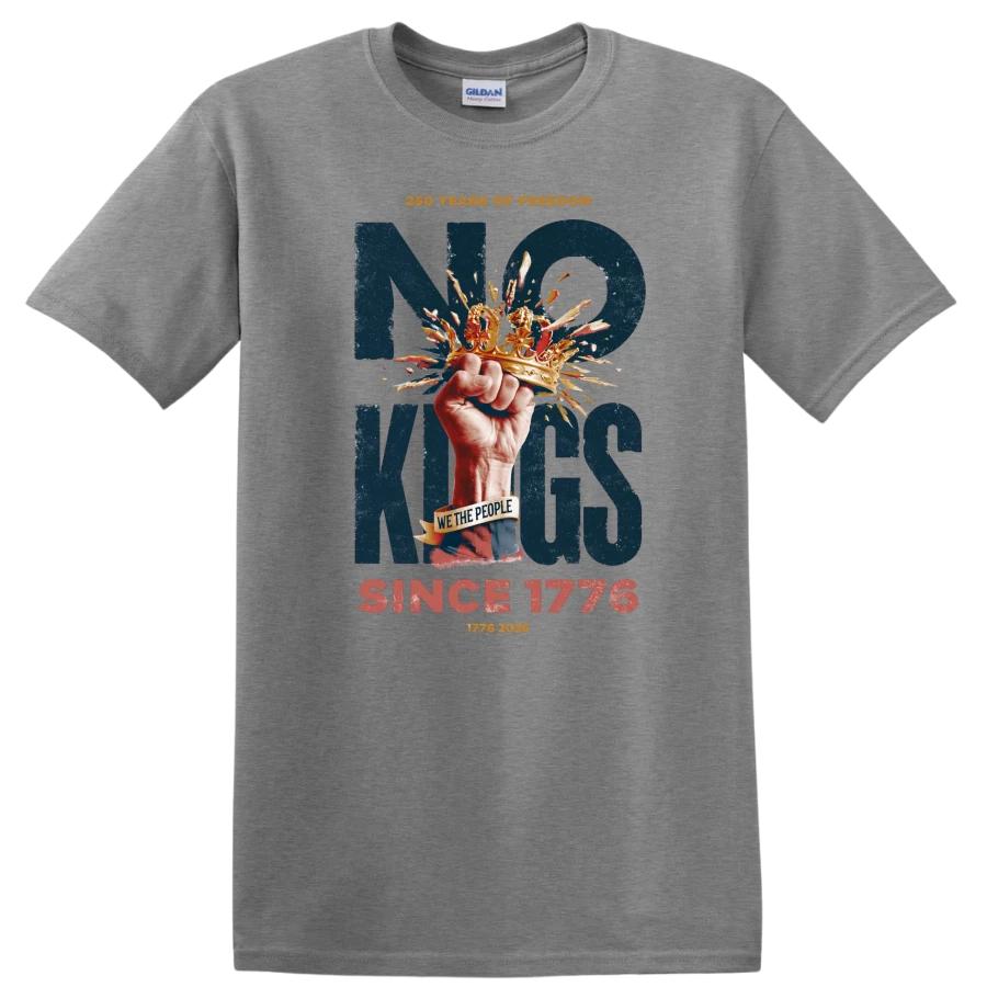 No Kings T Shirt 250 Years Freedom Since 1776 Anti Crown Patriot Eagle USA Tee XXXL