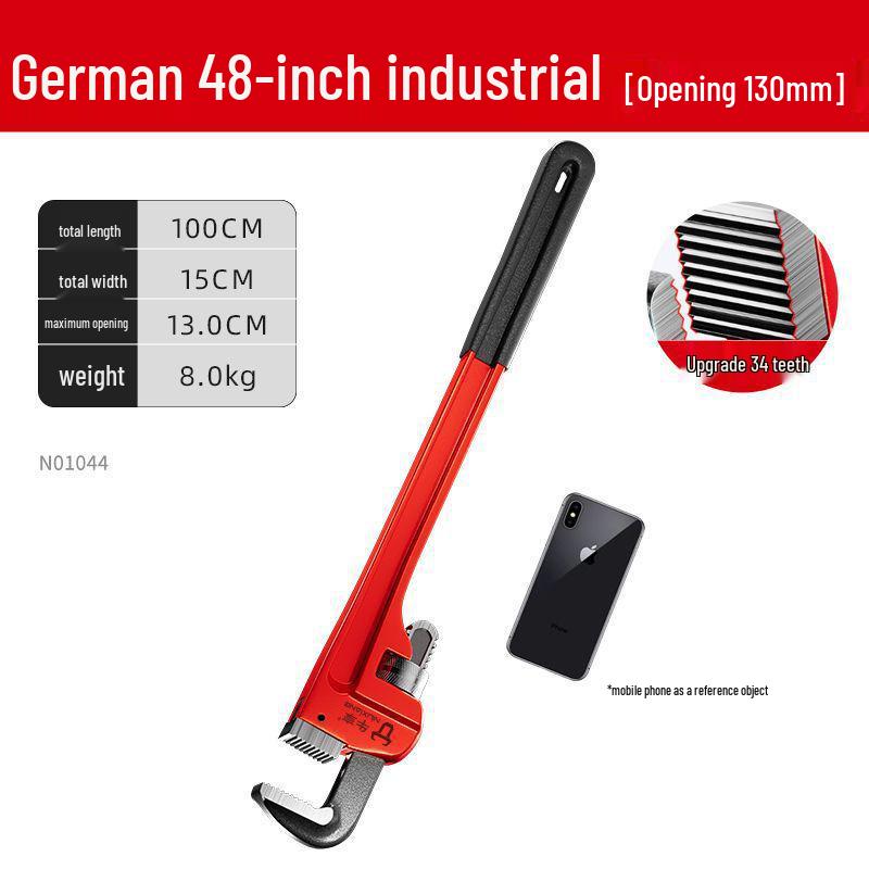 German Style Heavy Duty Pipe Wrench and Universal Water Pump Pliers – Large Opening, High Hardness for Plumbing Installation