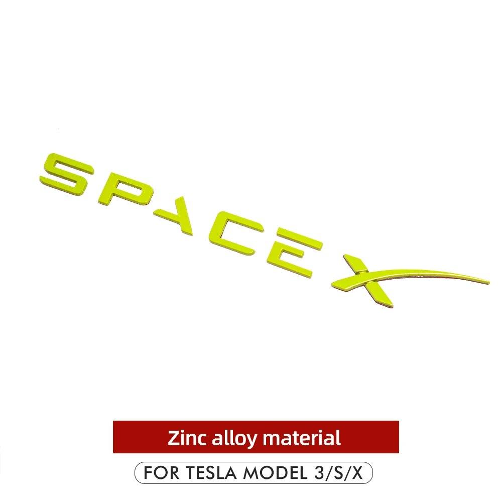 

Heenvn новый багажник Space X наклейка с логотипом для Tesla Model Y 3 SX аксессуары модель Y автомобиля Model3 три алюминиевых сплава зелёный