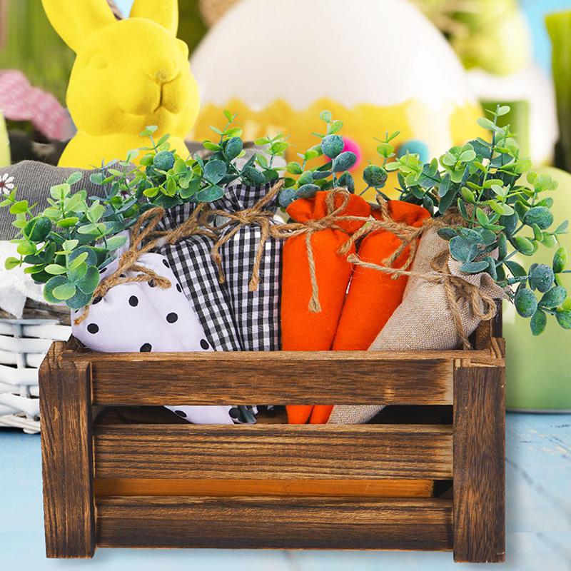 4 Pcs Easter Carrot Fabric Carrot Toy Artificial Carrot Rustic Nonwoven Stuffed Carrot For Farmhouse Spring Easter Baskets Decor разноцветный