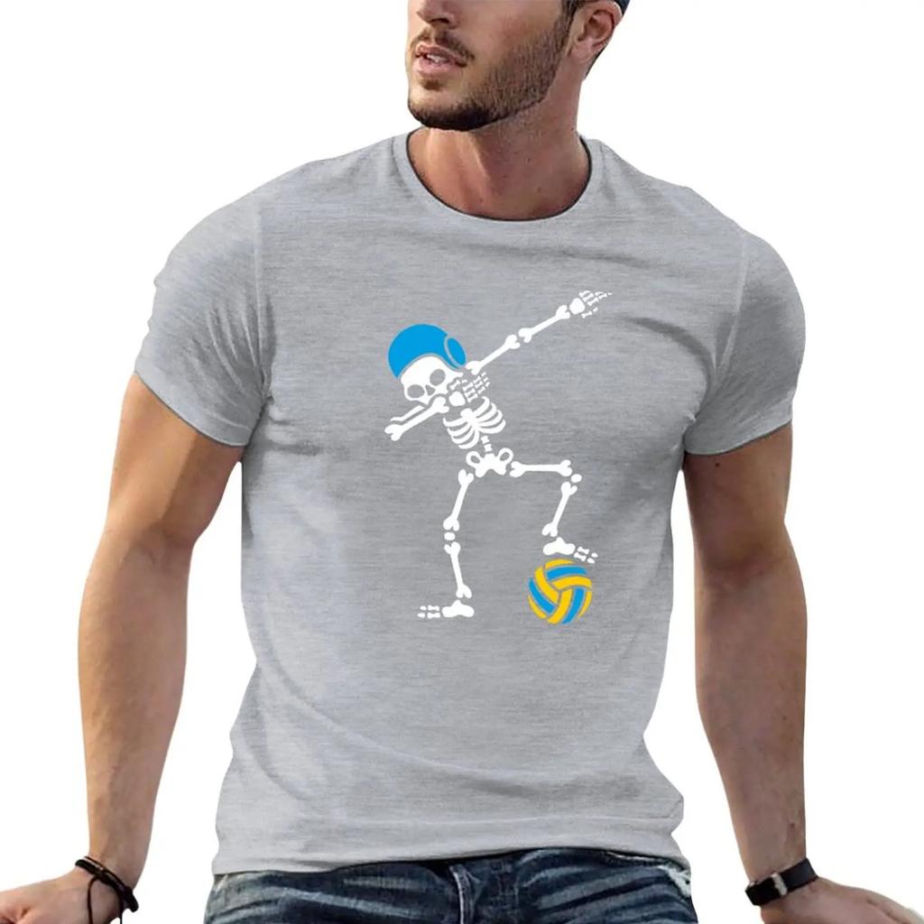 Dab dabbing skeleton Water polo Halloween Waterpolo swimming T-shirt sports fans vintage plain black t shirts