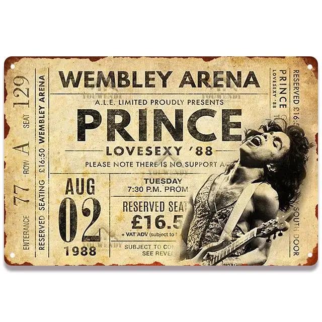 Vintage Rock Music Concert Metal Poster Sign - Art Painting Plaque - Ideal for Retro Pub Bar and Home Decoration