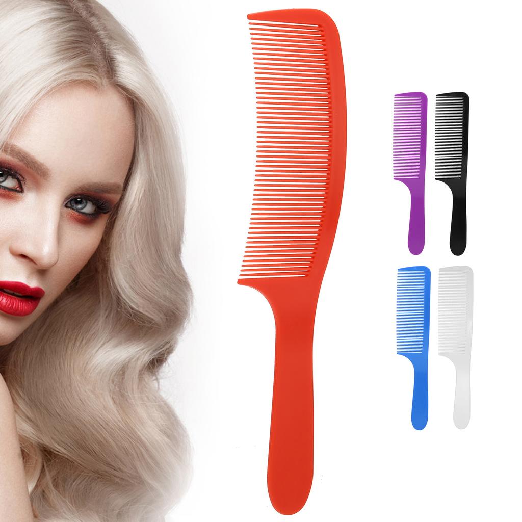 Comb Hair Plastic Curved Detangling Haircutting Combs Fine Teeth for Salon Household Barber