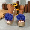 Women Wedges Sandals 2025 New Summer Women Slip on High-heeled Woman Shoes Comfortable Flower Outdoor Platform Sandals