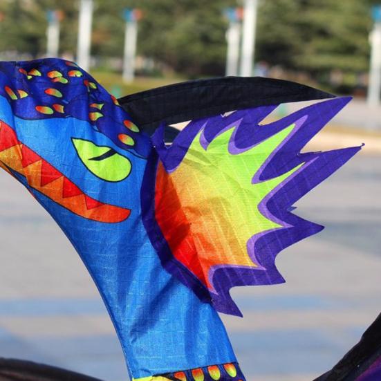 Outdoor Colorful 3D Dragon Flying Kite with 100m Tail Line Children Kids Toys