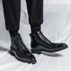 Botas de Cuero Altas Estilo Británico para Hombre Tallas Grandes de Otoño