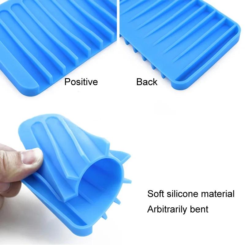 Home Improvement Bathroom Hardware Anti - Skidding Flexible Silicone Tray Soapbox Soap Dishes Plate Holder