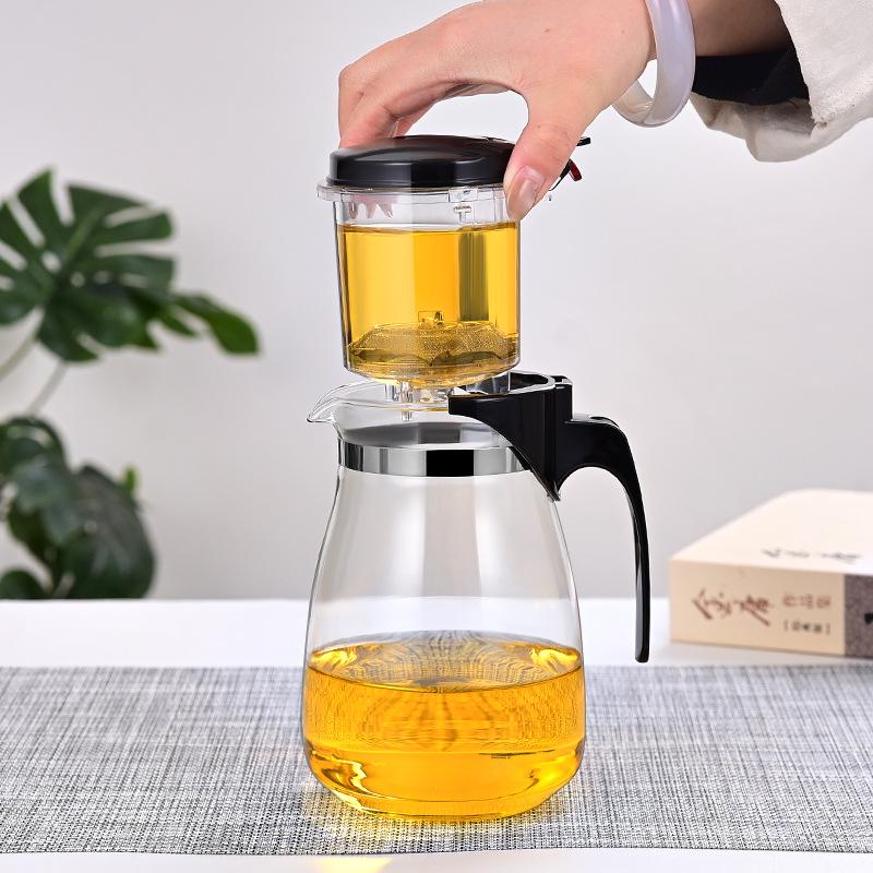Flowing Glass Tea Set: Heat-Resistant, Logo-Printable for Tea and Water Separation