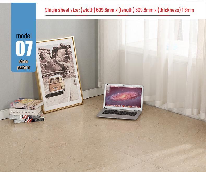 מדבקת רצפת אבן ויניל עמידה למים עם הדבקה עצמית: כיסוי PVC עבה ועמיד בפני שחיקה לחדרי שינה