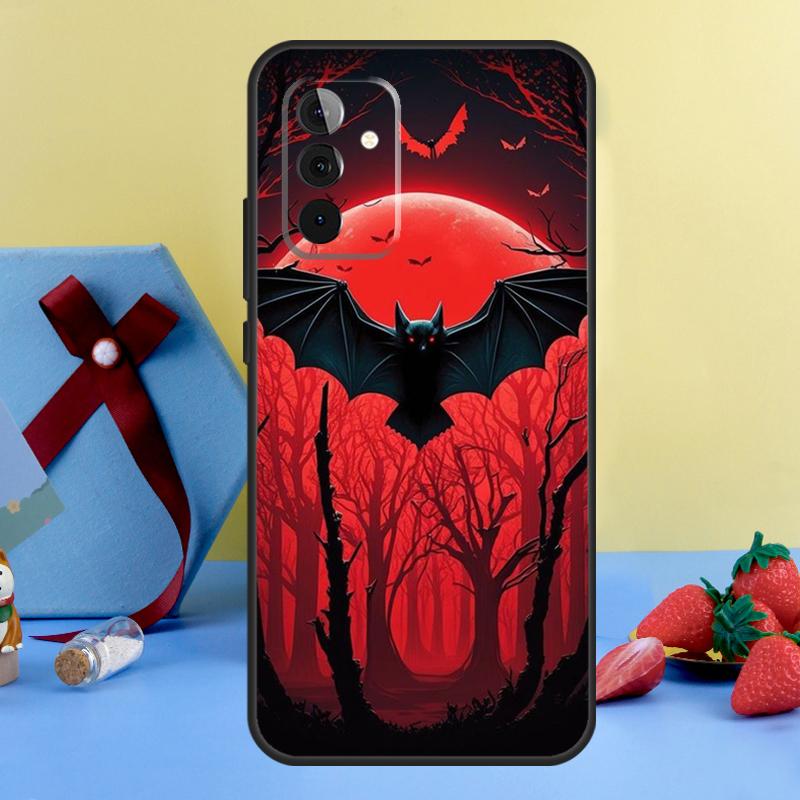 Gothic Horror Bats Full Moon Case For Samsung Galaxy A36 A56 A26 A16 A06 A13 A33 A53 A15 A35 A55 A34 A54 A12 A32 A52 A17