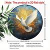 Metal Wall Art Holy Spirit Dove Design Round Aluminum Sign 20x20cm 2D Home Decor