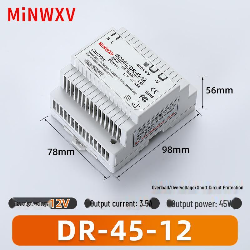 Ultra-Thin DIN Rail Mounted Power Supply, 12V/24V for Industrial Monitoring