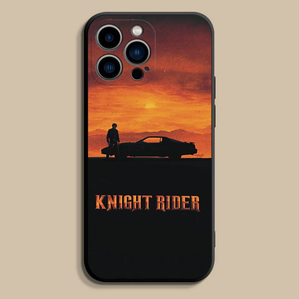 K-Knight Rider K-KITT Car For iPhone 17,16,15,14,13,12,11,Pro,Max,Plus,E,SE4,Air,Mini Black Soft Cover Phone Case