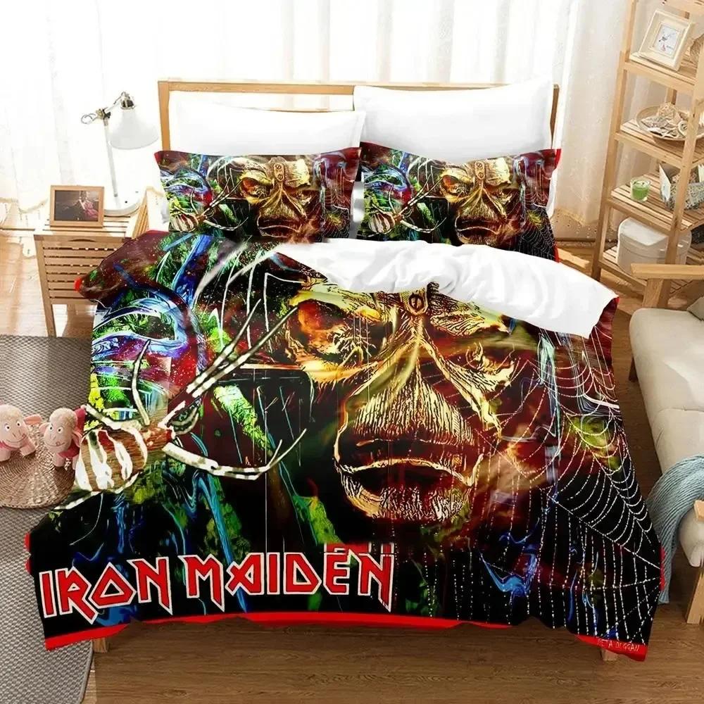 Iron Heavy Metal Maidens Bedding Set Duvet Cover Bed Set Quilt Cover Pillowcase Comforter King Queen Size Boys Adult Bedding Set