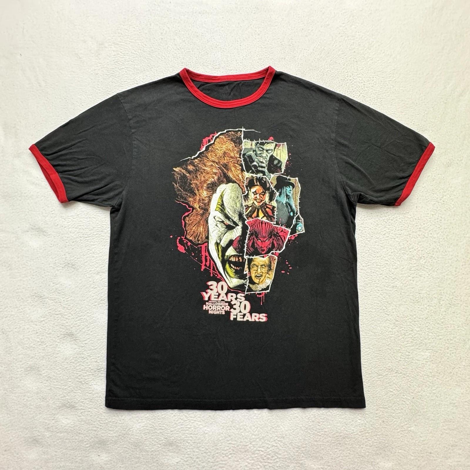

Halloween Horror 30 Years of Fear Shirt 2021 Universal Studios Jack Clown Sz L 2XL