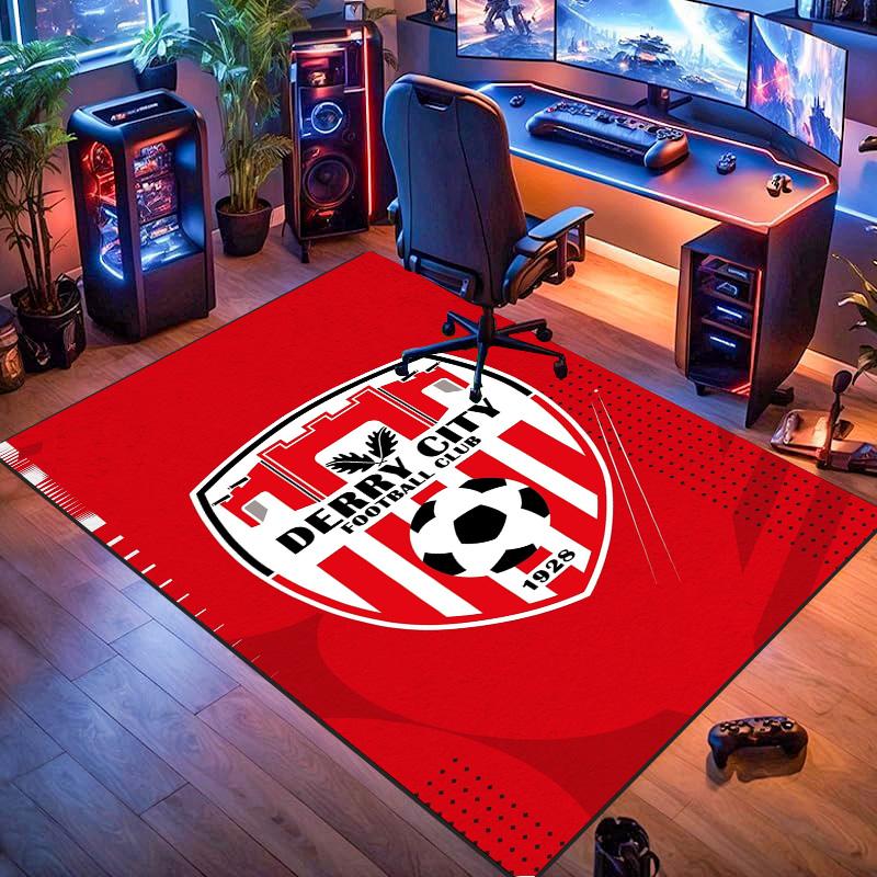 Romania National Football Team Shield Rug Red Blue Yellow Diagonal Stripe Soft Carpet for Supporters