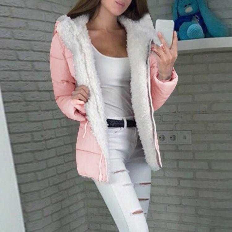 Women Winter Thicken Coats Long Sleeve Warm Jacket Outerwear Zipper Oversize Coat Teddy Hoodies Jacket