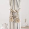 Solid Color Curtain Rope Rope Weave Cotton Rope Buckle Aesthetic Curtain Holder Clips  Home Decor