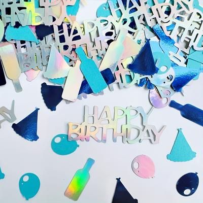 100 szt. Kolorowe Konfetti Dekoracje Urodzinowe Wycinki Papierowego Balonu i Czapki Rozsypywane na Stół Dekoracja Happy Birthday Artykuły Imprezowe