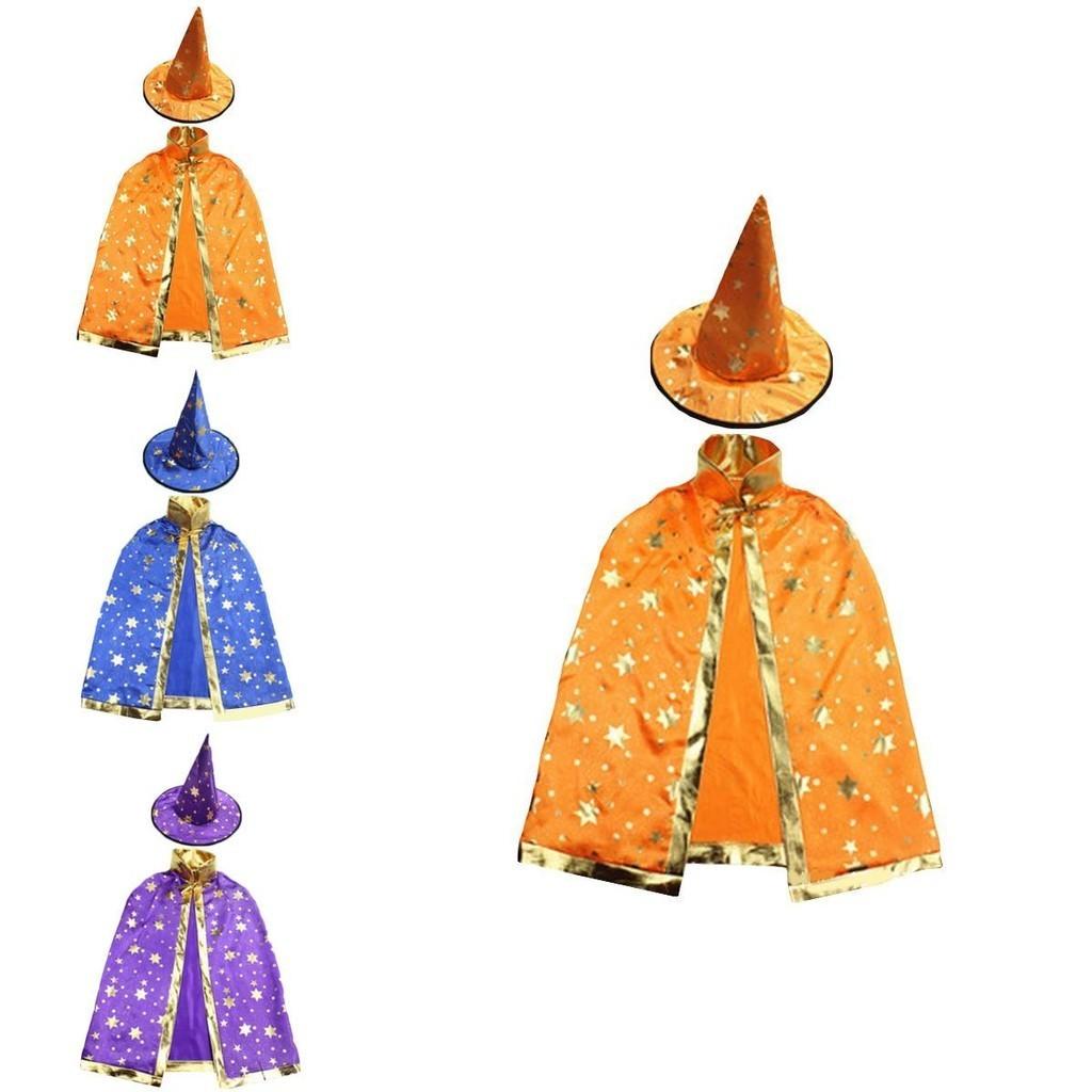 Enchanting Five-star Halloween Cape And Hat Set For Noble Children And Adults