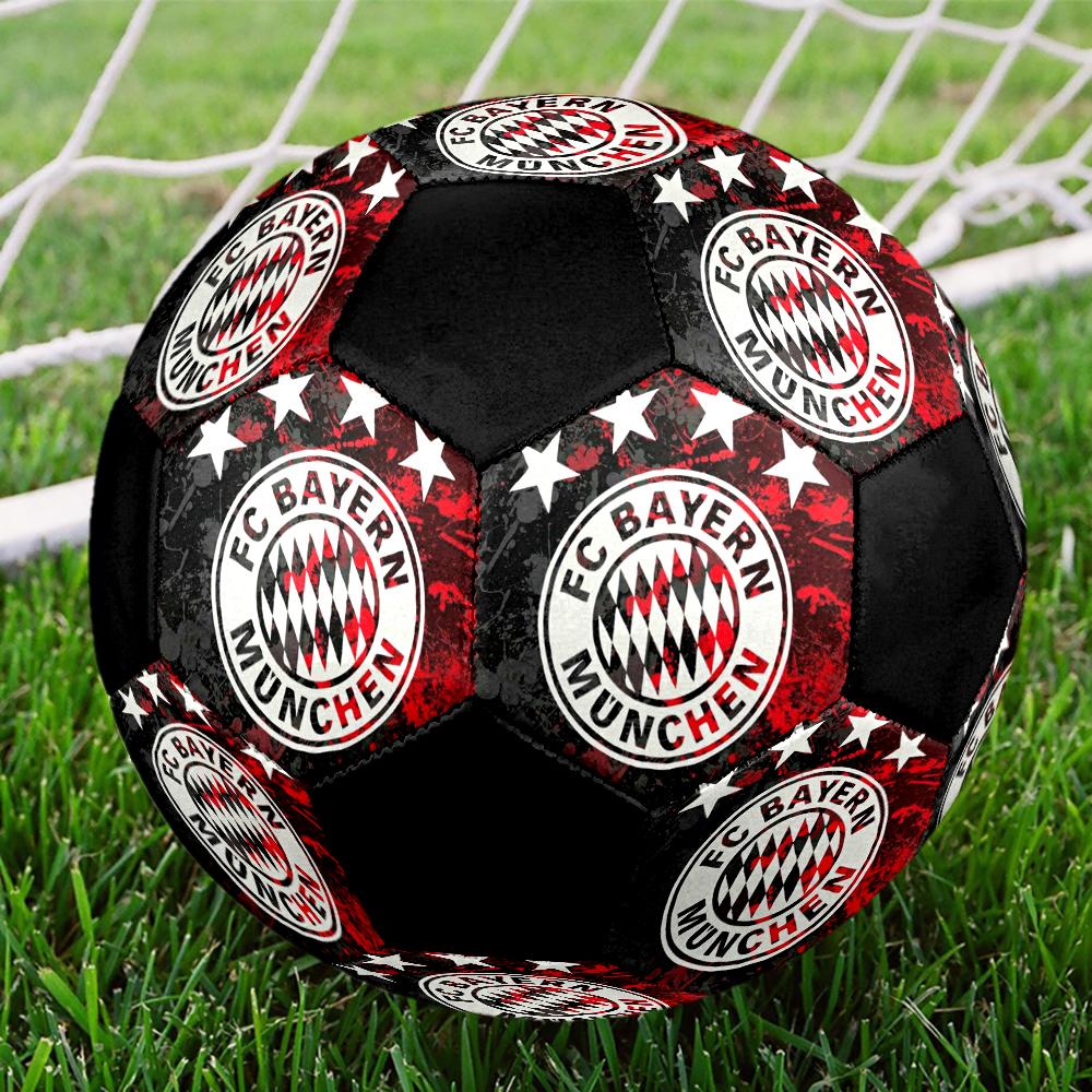 FC Bayern Munich Indoor Soccer Ball Colorful Machine Stitched PVC Size 5 Team Training Competition Ready Durable High-Bounce Cool Sports Gift