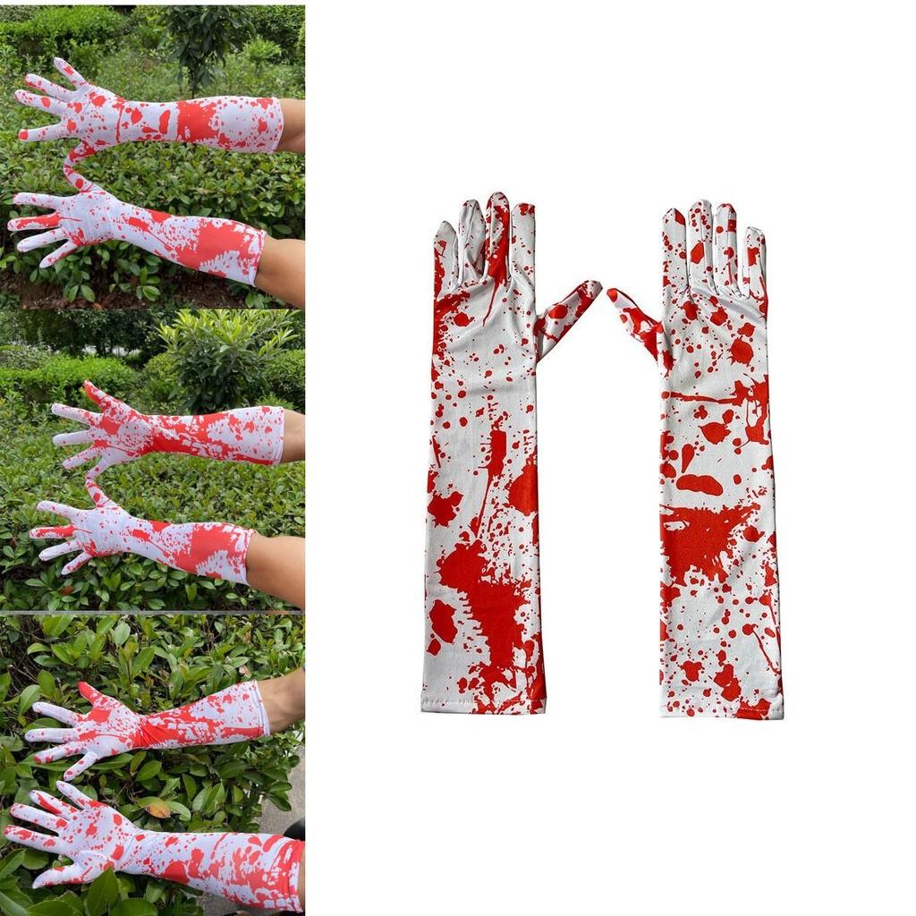 Red Bloodstained Gloves For Cosplay Halloween Costume Party Props
