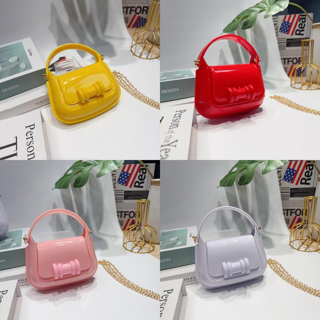 Pvc Jelly Bag Small Crossbody Childrens Purse With Chain For Daily Use