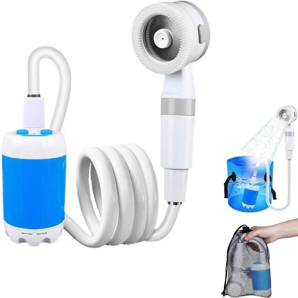 Rechargeable Portable Camping Shower Temperature & Battery Digital Display Shower Pump  Household