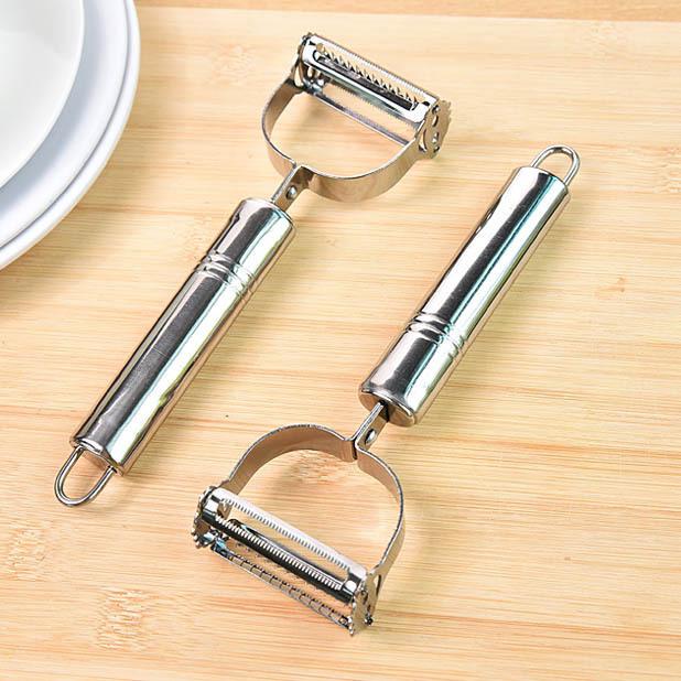 1 ks Nerezový loupací nůž, Loupač na ovoce, Loupač se smajlíkem, Multifunkční nůž na loupání melounů a ovoce