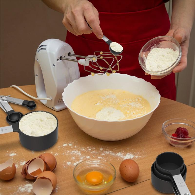 A95I-Stackable Measuring Cups& Spoons Set, Nesting Measure Cups, Kitchen Gadgets For Cooking& Baking
