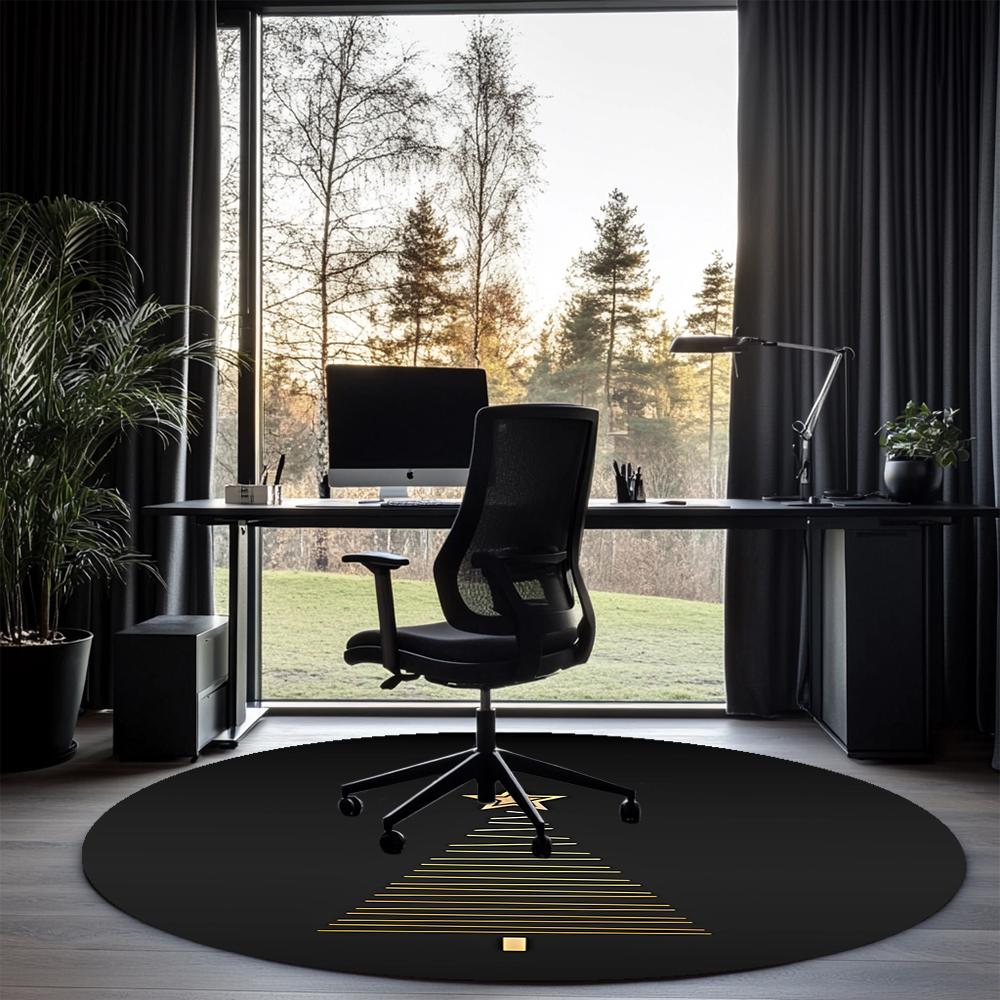 Christmas tree Printed Round Rug Carpet Chair Rug Area Rug Entryway Doormats,for Office Chair Living Room Bedroom Kitchen Room.