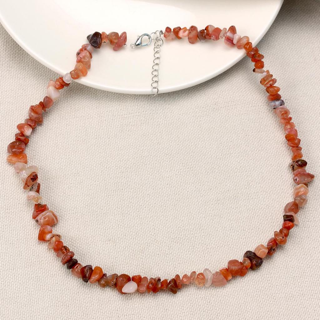Crushed Crystal Handmade Beaded Necklace - Versatile Spring/Summer Beach Style for Women