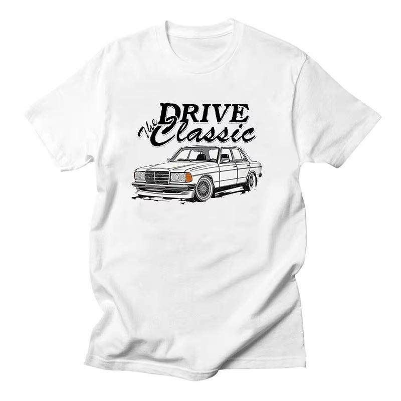 Glstkrrn W123 Футболка Car Fans Printed Tshirt Мужская хлопковая уличная винтажная модная футболка Женская брендовая футболка S
