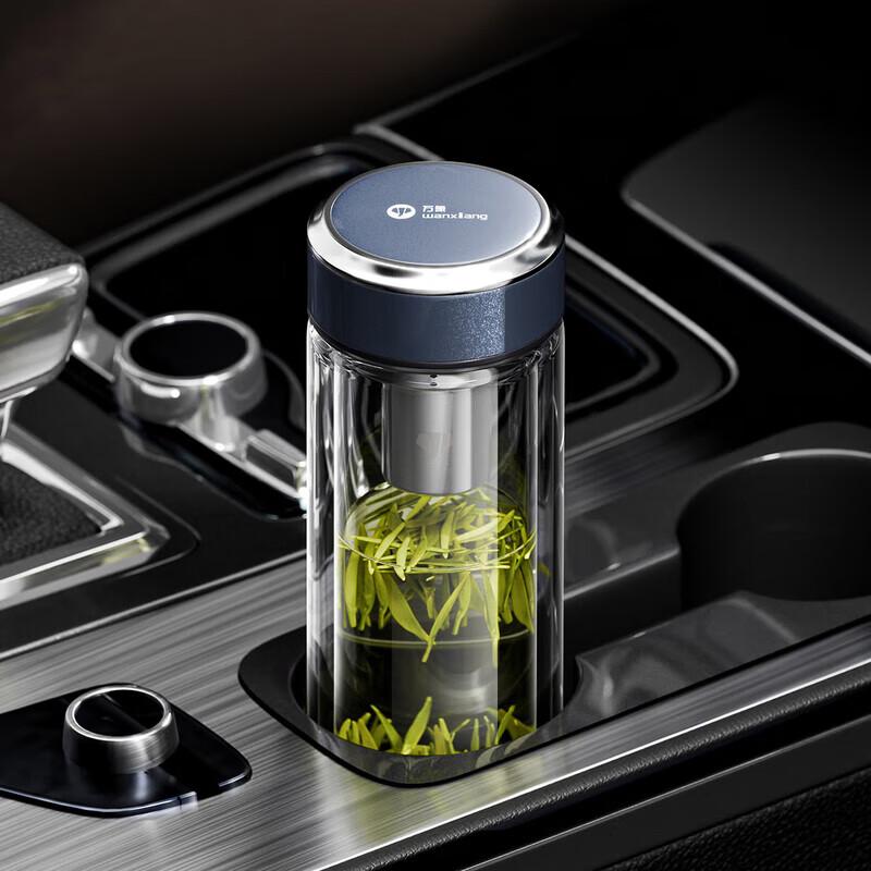 WANXIANG V276R Double-Layer Glass Tea Infuser Travel Mug