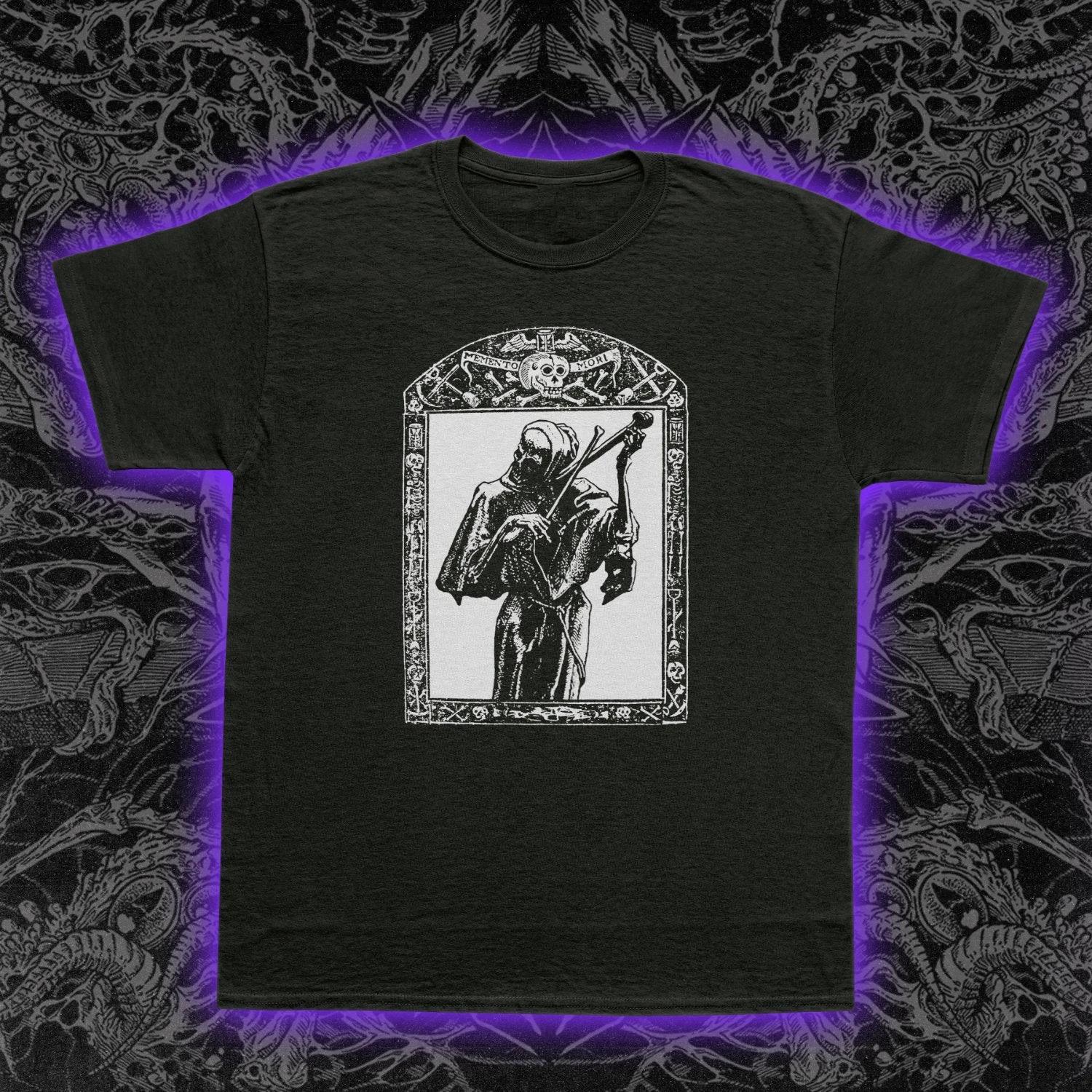 Reaper s Violin T-Shirt Memento Mori Gothic Macabre Dark Art Death Tee S-5XL XS