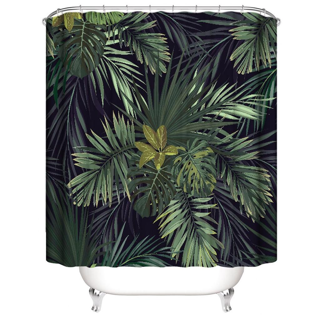 

Flower Bird Water Polyester Shower Curtain Bathroom Waterproof With 12 Hooks Green,150*180cm/59*70.8in
