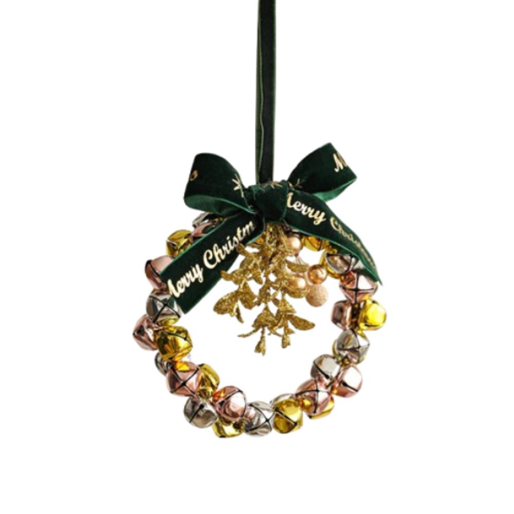 Handmade Christmas Bells Wreath Iron Xmas Tree Hanging Bells  Wedding Supplies